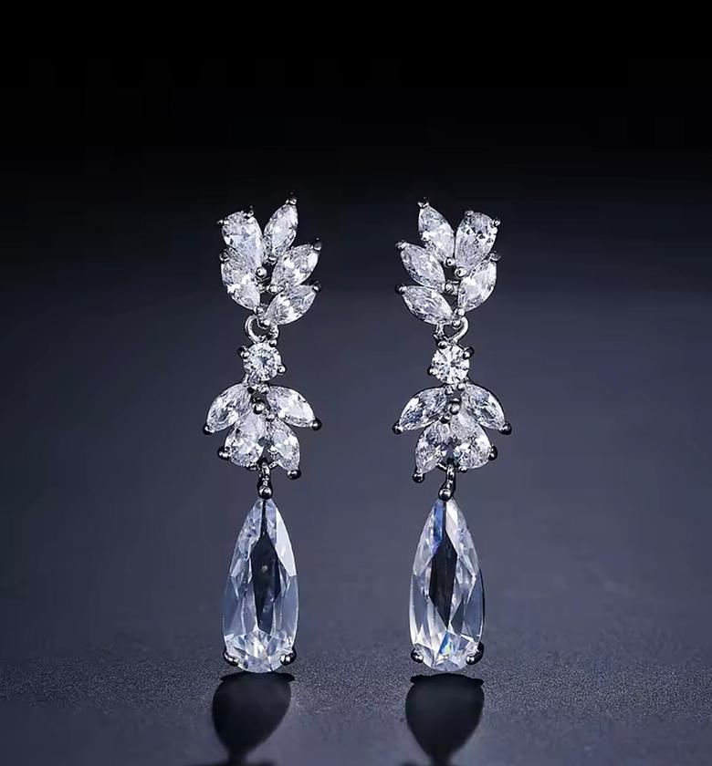 Crystal Vine Long Drop Earrings image