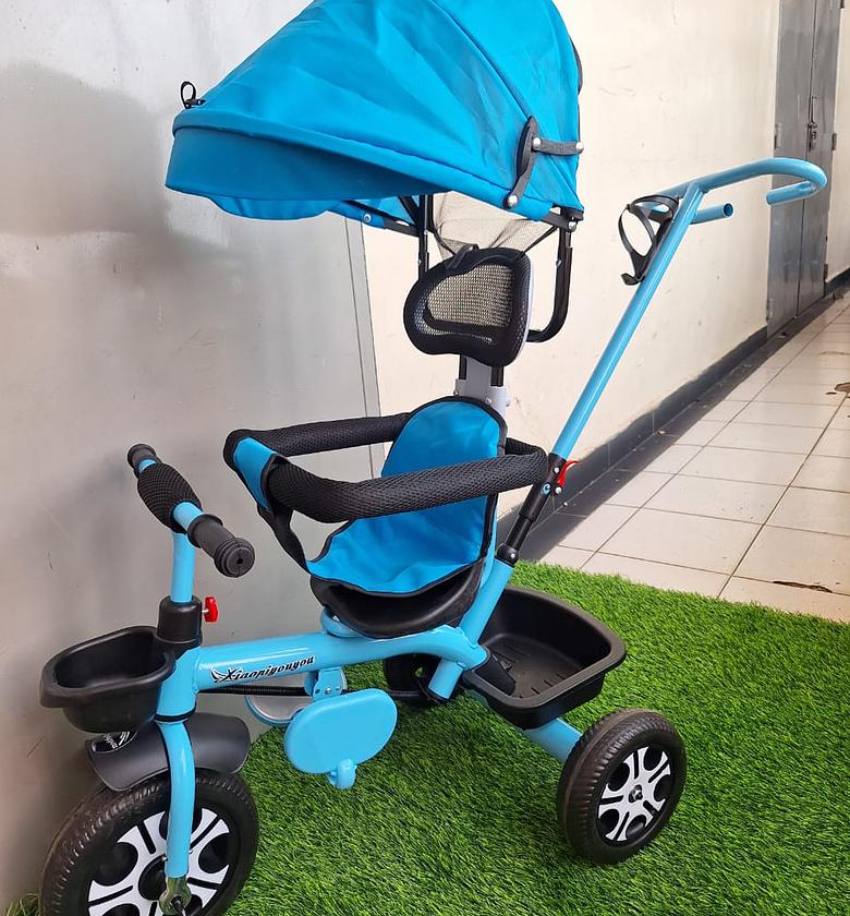 Tricycle. Tricycle with canopy Push able handle Protective side bars Kids' Tricycles Kids Bike Baby Tricycles Baby Bike Durable and Quality image