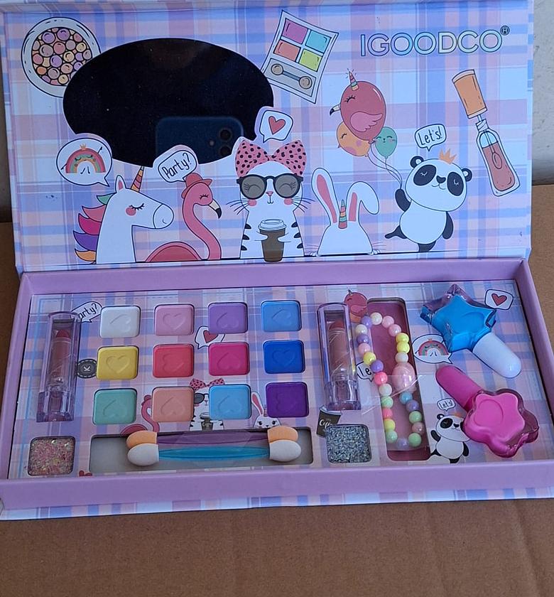 Kids Makeup Kit For Girls. Washable Make Up For Little Girls, Non Toxic Toddlers Cosmetic Kits, Child Play Makeup Toys image