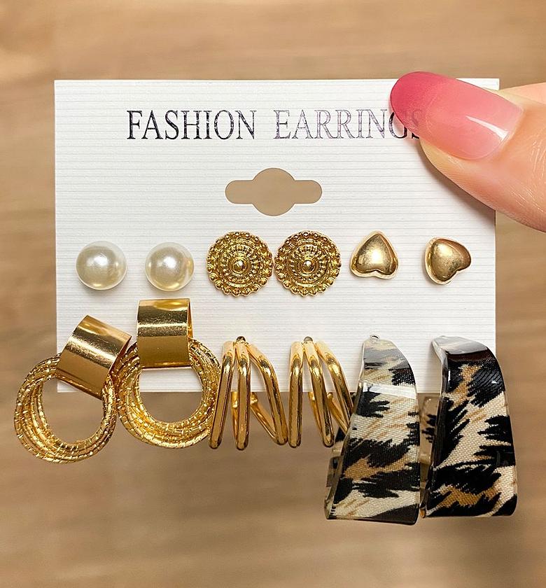 Elegant Sexy Hoop Earrings Set Embellished Alloy  image