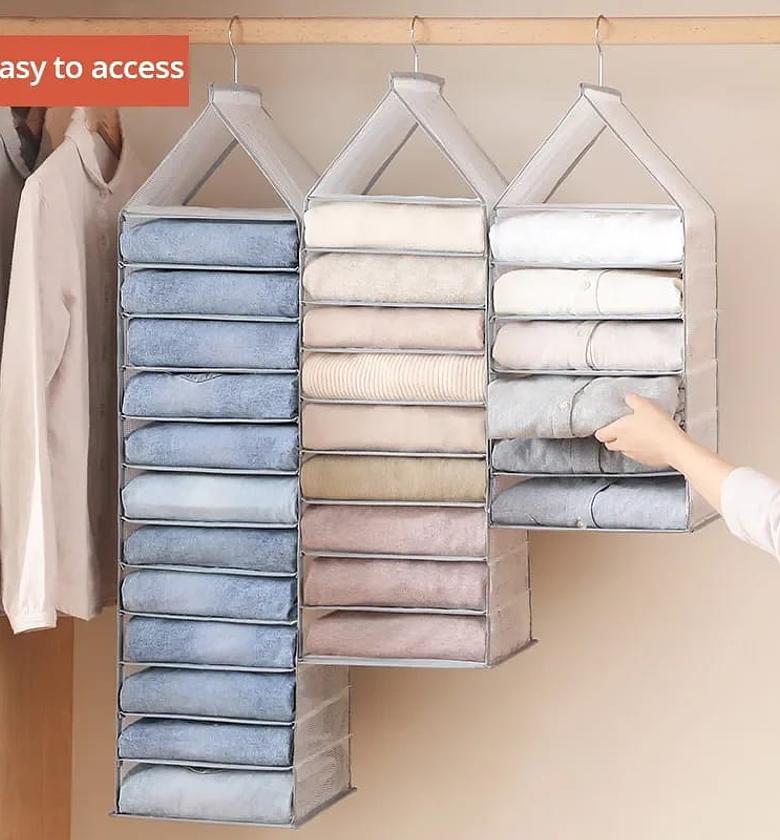 Foldable Wardrobe Hanging Clothes Storage Bag  image