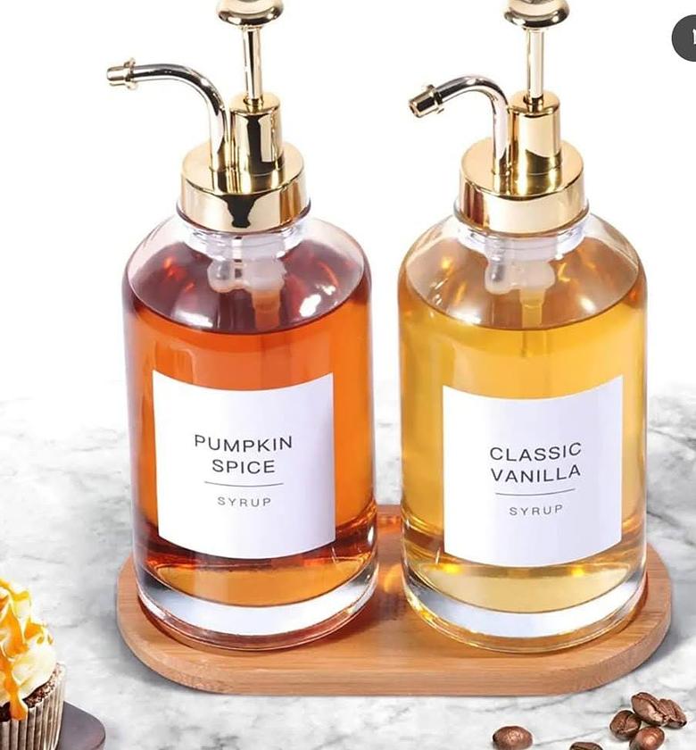 Coffee syrup dispenser.  image