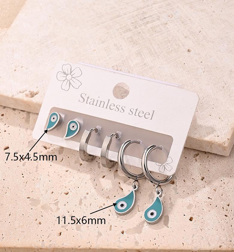 Casual Modern Style Simple Style Pentagram Handmade Polishing Enamel Stainless Steel Earrings image