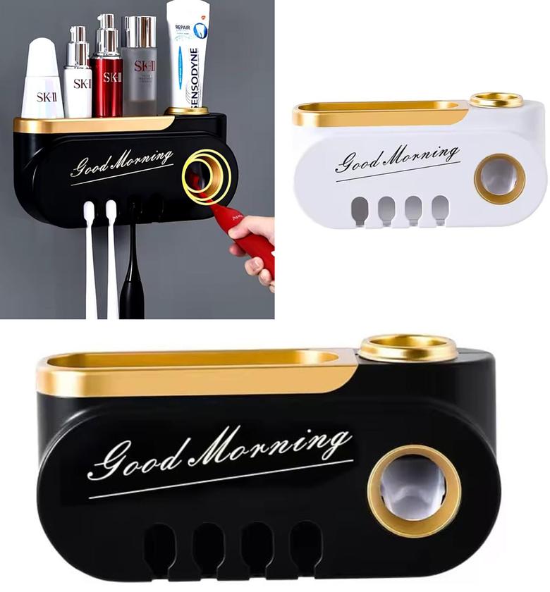 Automatic Toothpaste Squeezer Dispenser Toothbrush Holder image