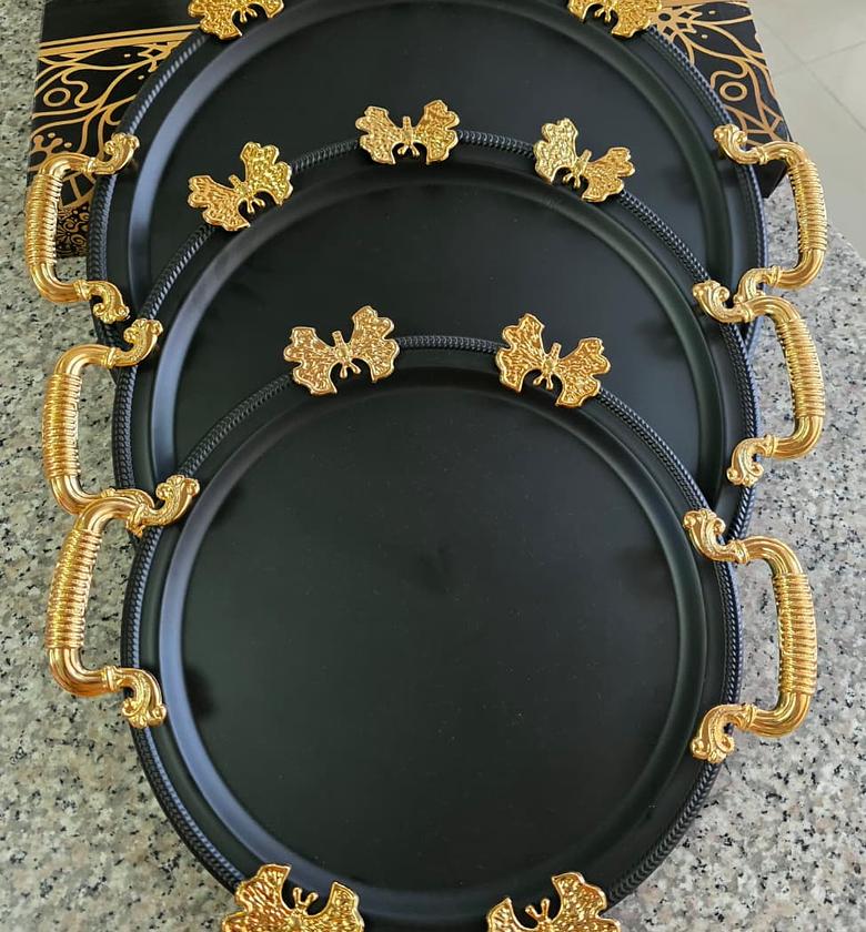 Home Decor Elegant serving  black Trays. image