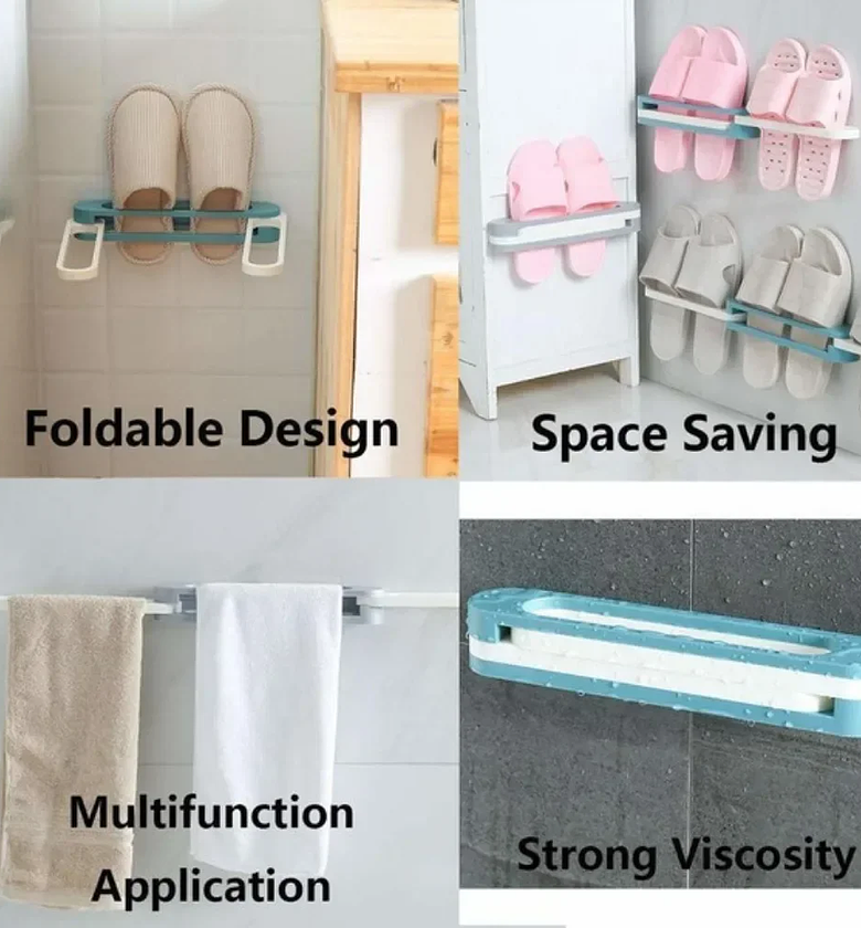 Wall Mounted Bathroom Slippers Shoe Rack image