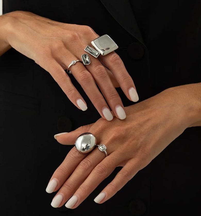 Silver Stone Ring Set image
