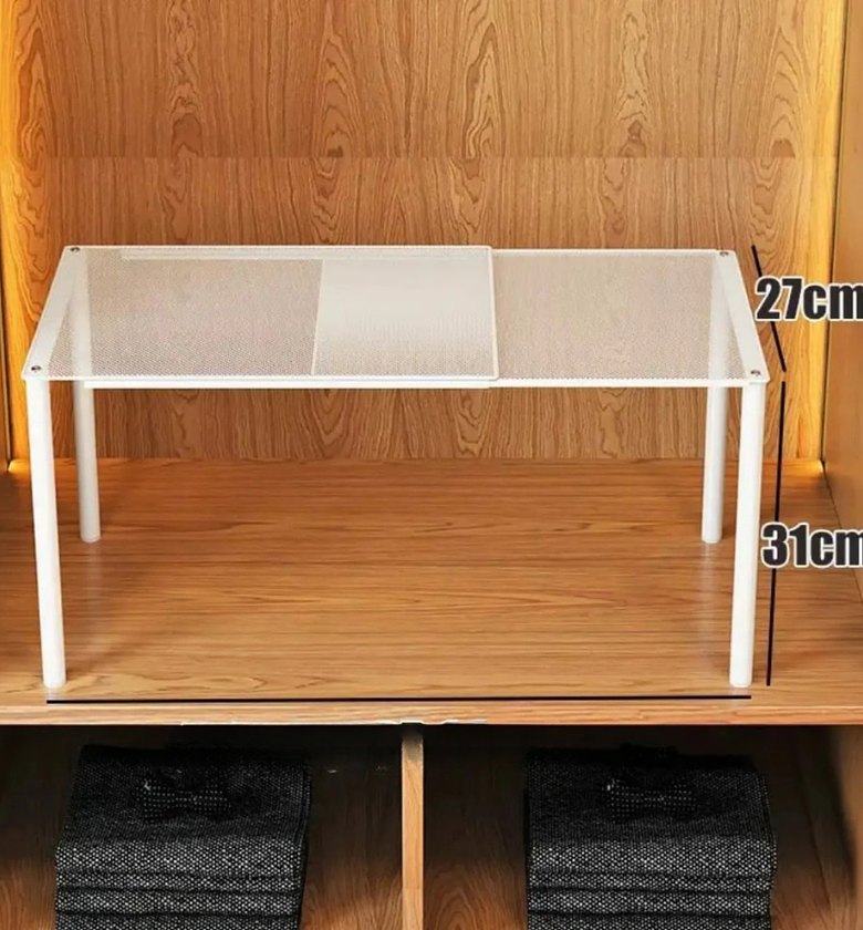 Extendable Carbon Steel Under-Shelf Organizer Basket image