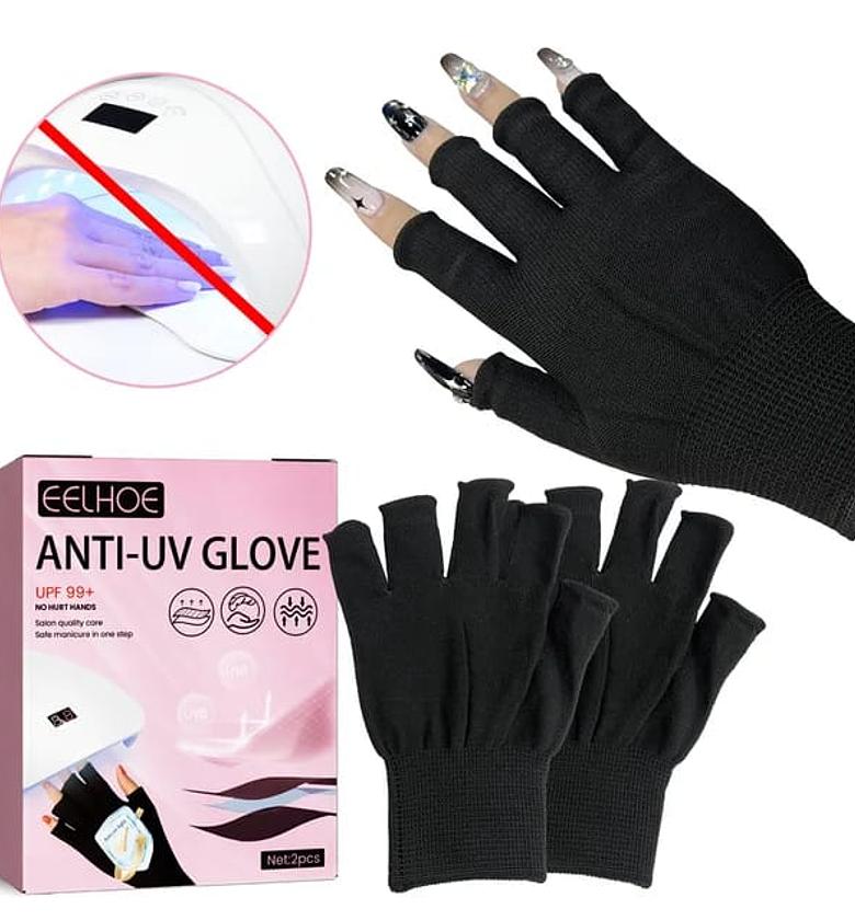 1 pair  Anti Uv Rays Protect Gloves Nail Gloves image