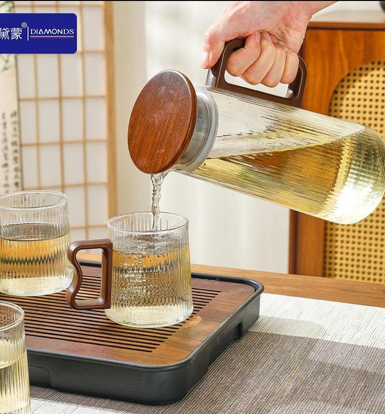 Zen Borosilicate Ribbed Pitcher and Mug Set (7-Piece) image