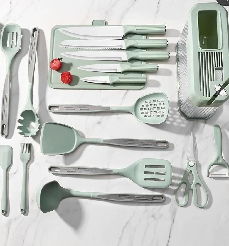 17pc food grade silicone kitchen utensil set image