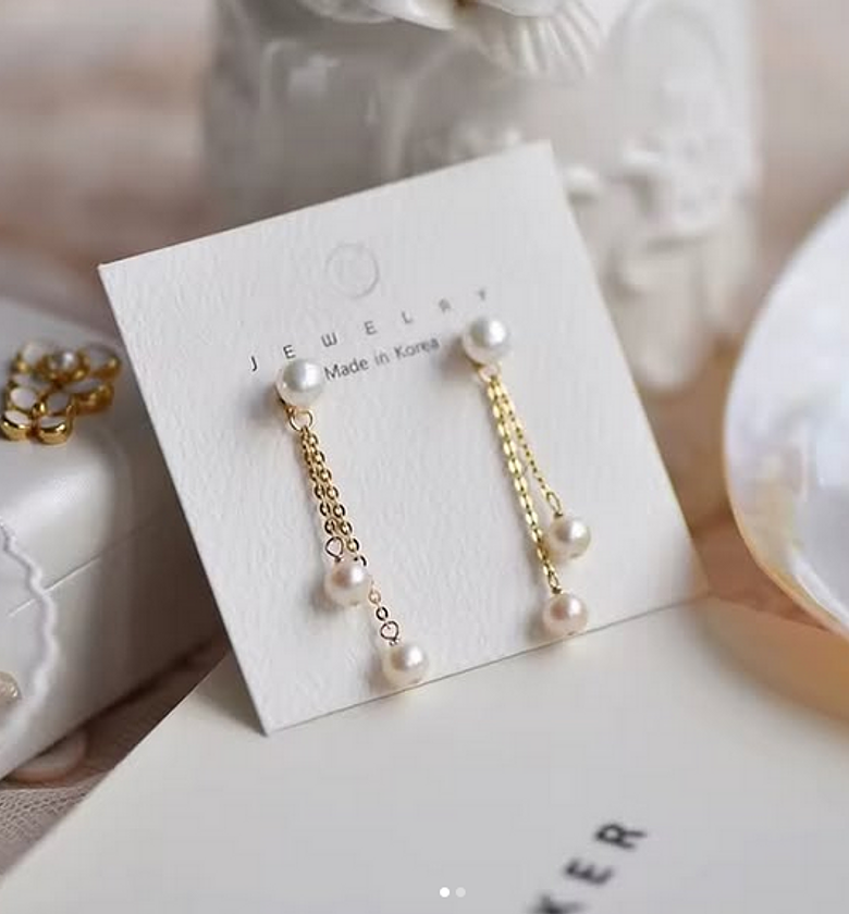 Pearl Tassel Drop Earrings image