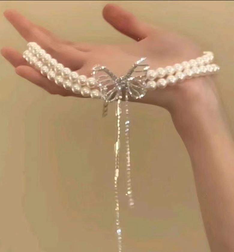 Clavicle Bridal Wedding Dress Evening Dress Women's Necklace image