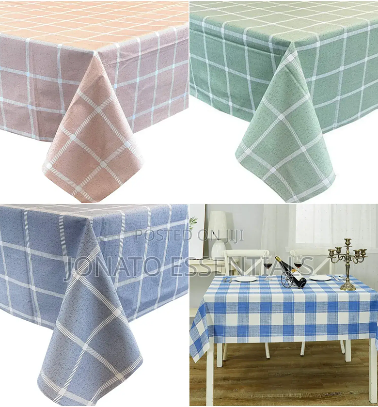 Checkered Waterproof Tablecloth Rectangle Dining Table Cover image