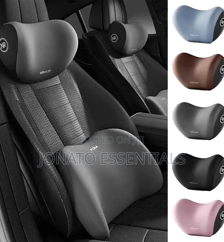 2 Pc Memory Foam Car Headrest Back Lumbar Support image