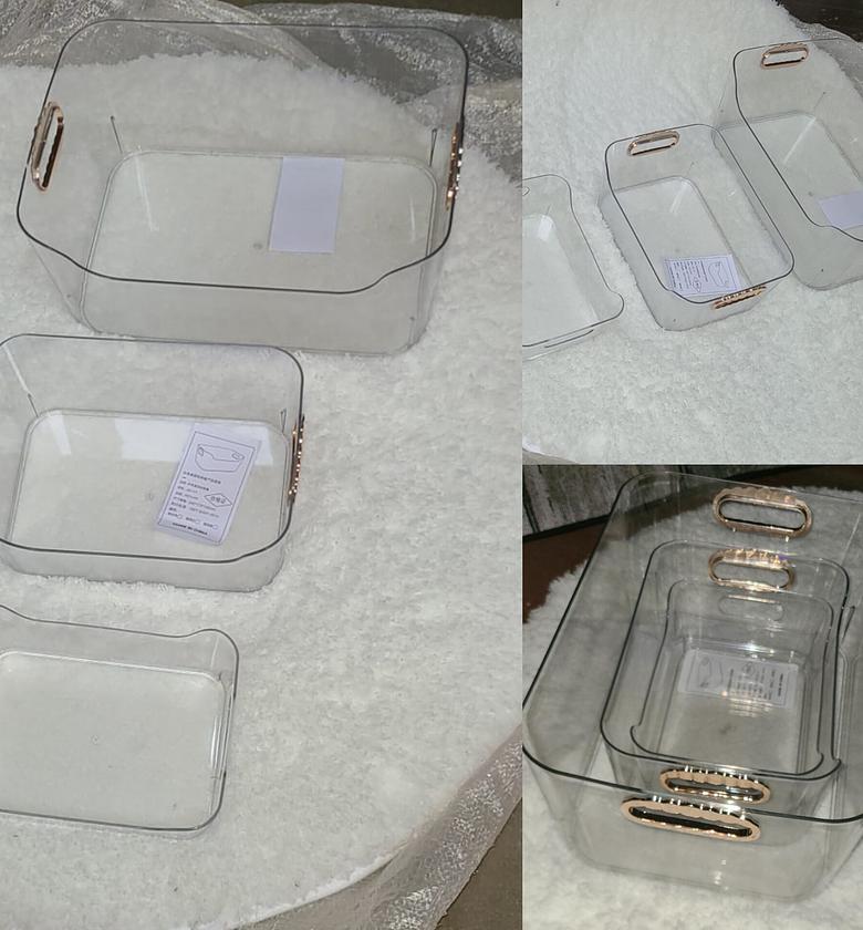 Clear Storage Bins or Baskets With Handles image