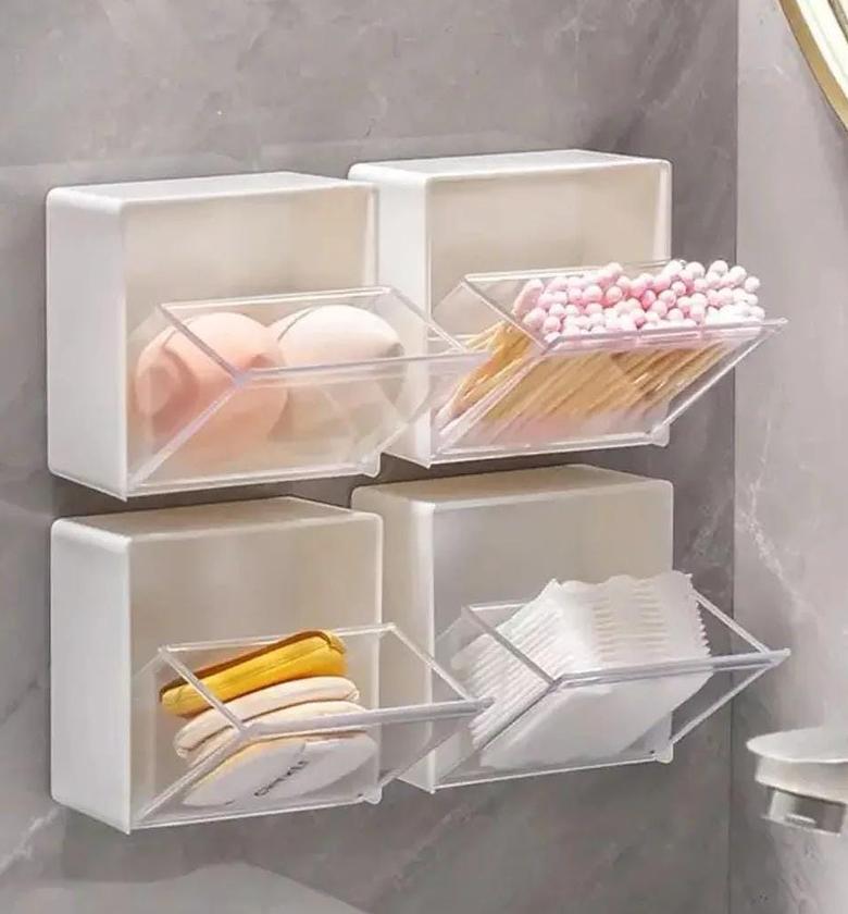 2pcs set Plastic Wall Mounted Storage Box. image