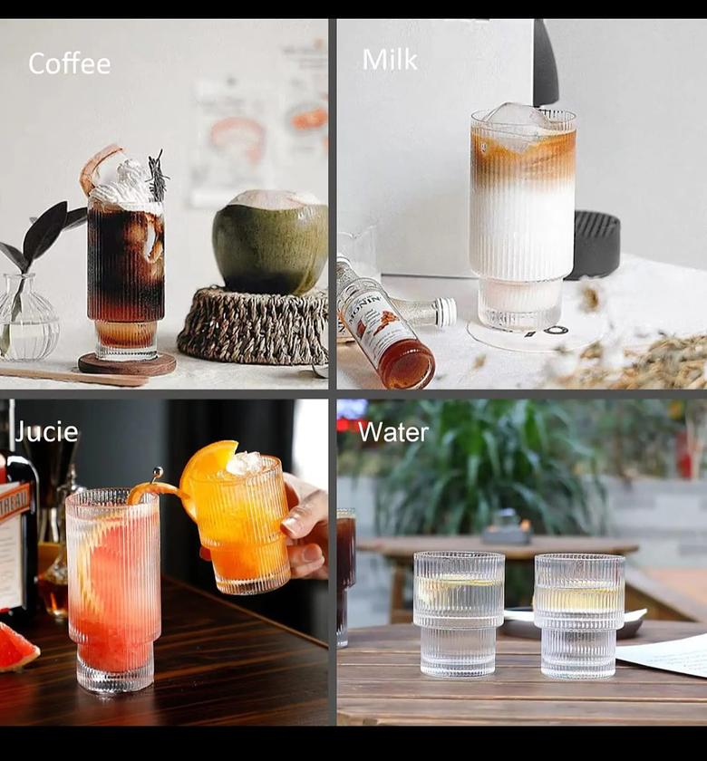 6pcs RIPPLED WATER GLASSES 330ml image