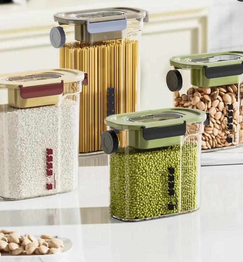 Acrylic airtight cereal container. image