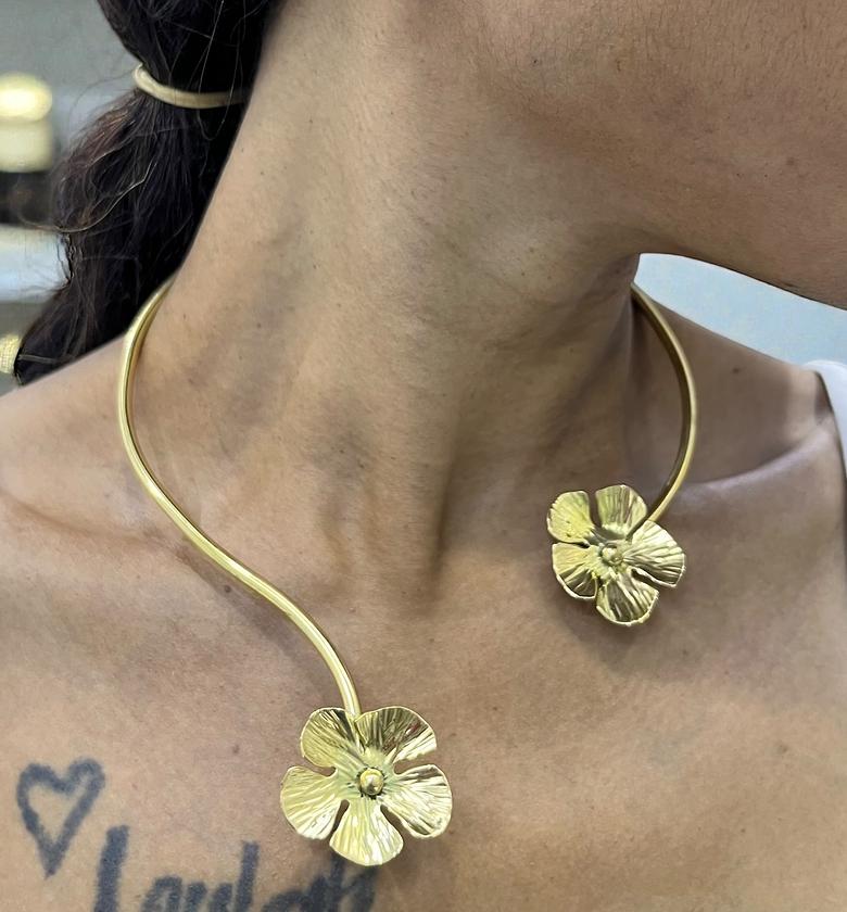 White Flower Brass Chokers image