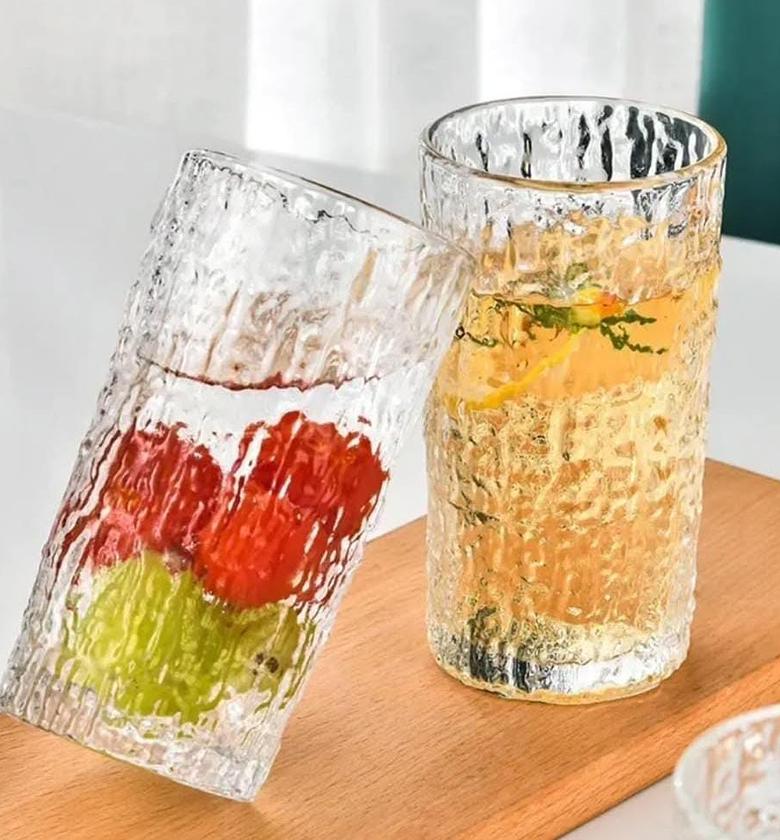 Bark patterned water/juice glasses. image