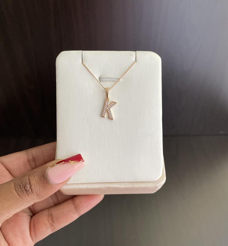 Initial Necklace - K image