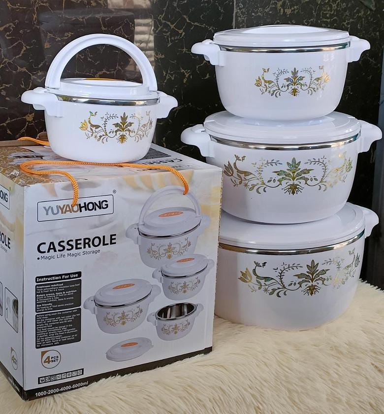 Casserole 4 Pcs White Hotpots Set image