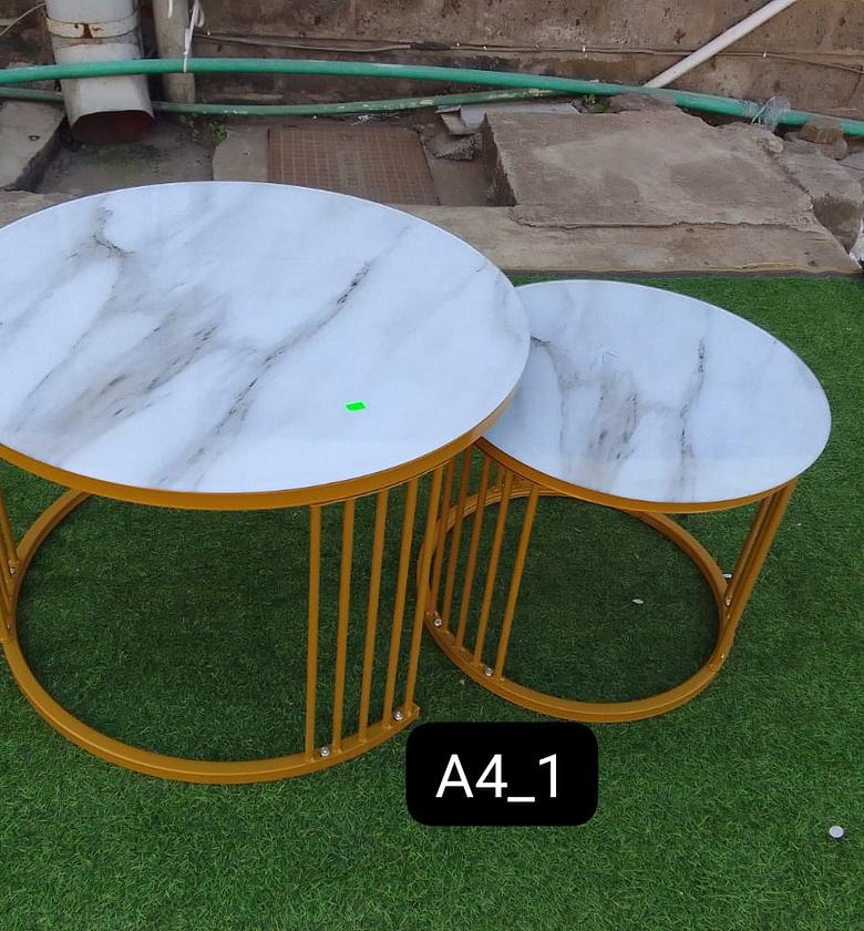 New Model Luxury  Pure Marble Top Nesting Coffee Tables image