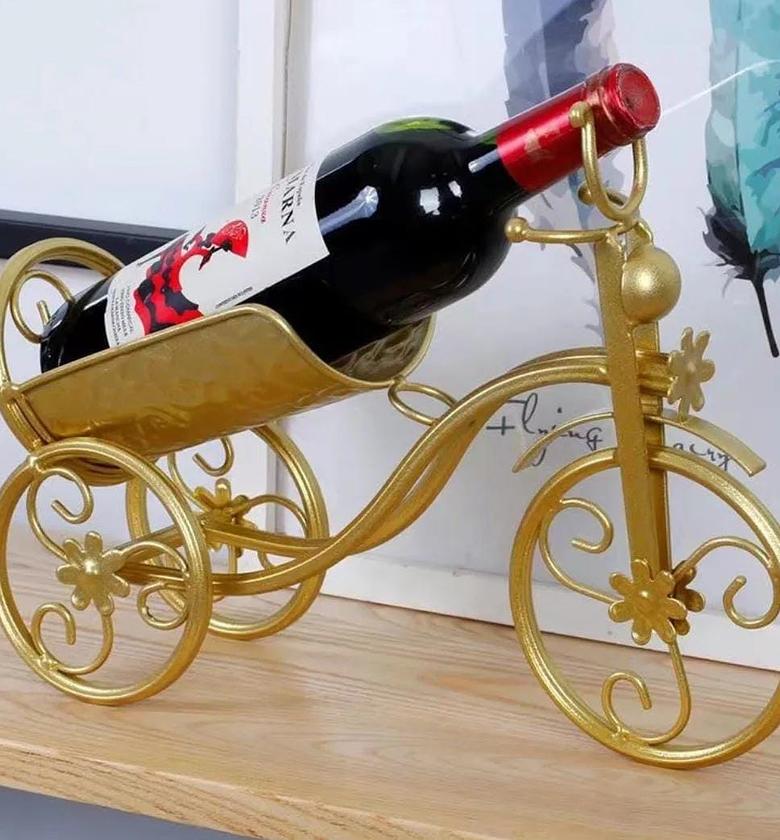 Vintage metal Tricycle wine holder art. image