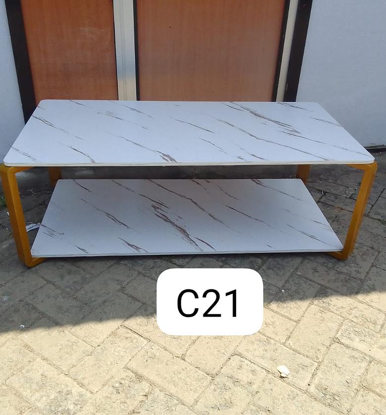 Coffee Table . White Executive MDF Marble Effect Table image