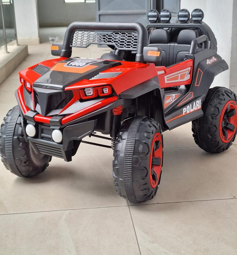 Polaris" style electric ride-on toy jeep for kids. image