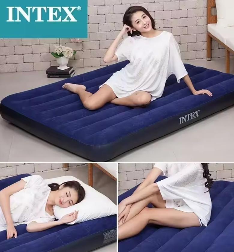 Intex Dura-Beam Standard Fiber-Tech Air Mattress - Durable Inflatable Guest Bed - All Sizes 2.7x6 to 6x6 image