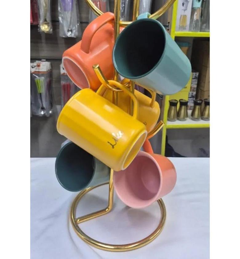 6 pcs bold colored mugs image