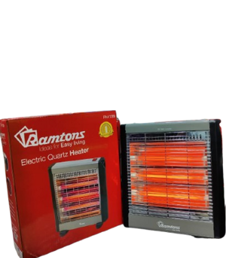 ROOM HEATER. Ramtons RM/469 Electric Bar Quartz Heater, Black & Silver (1 YR WRTY). image