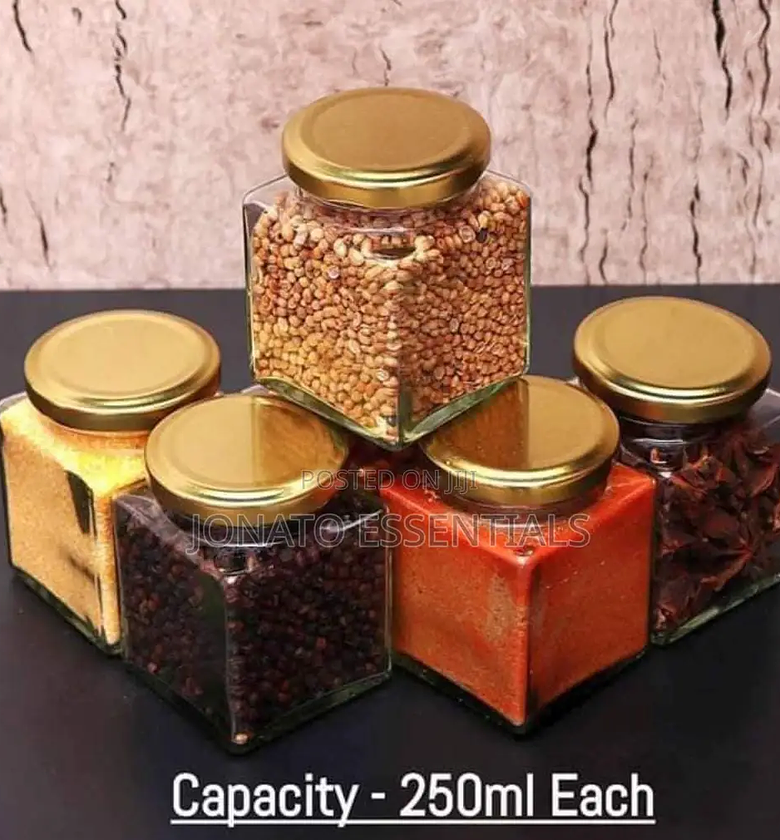 3 Piece Square Milly Glass Jars And Storage Containers image