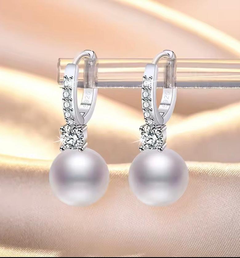 Aura Pearl Drop Hoops image
