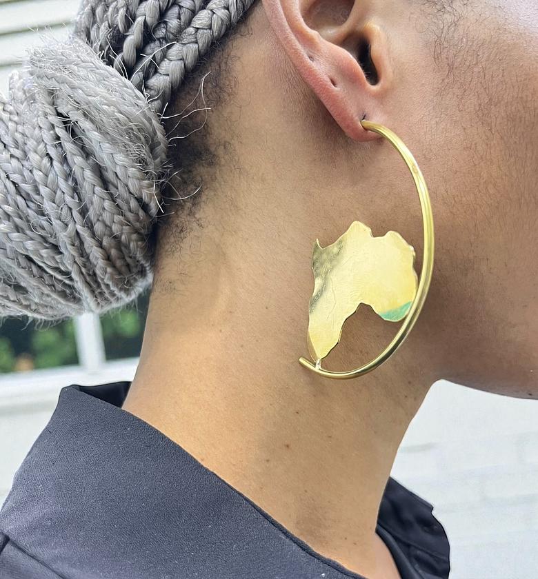 Half circle African Earrings image