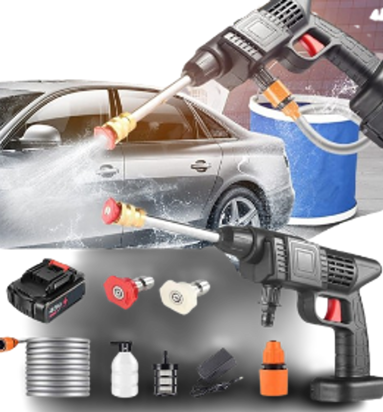 Wireless Car Wash Spray Gun Machine with Portable 2 Lithium Battery*96V image