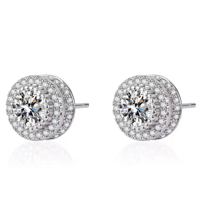 Triple Halo Diamond-Cut Studs image