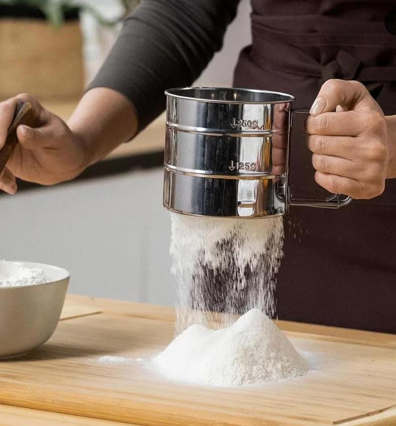 Handheld stainless steel flour sieve image