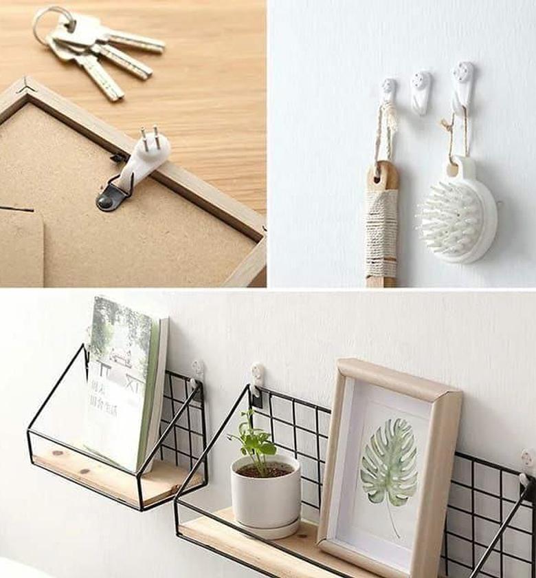 Multipurpose white Hooks needle like 10pc  image