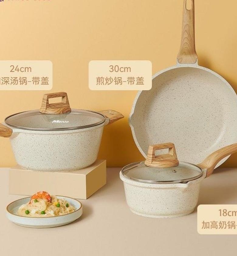 Non-Stick Kitchen Cookware Set Stone Pot Set image
