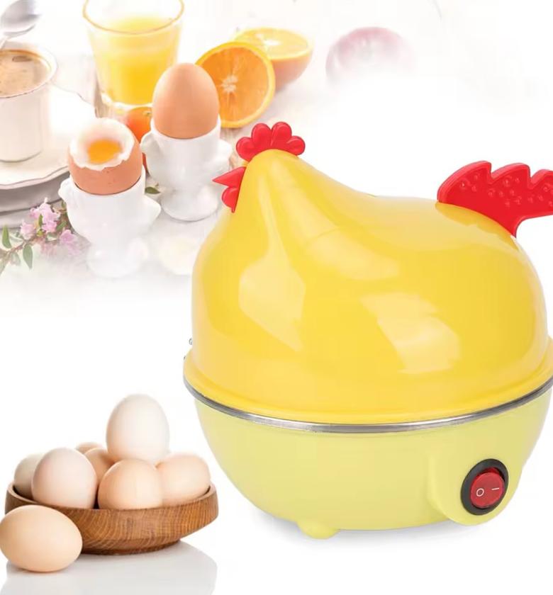 7 Egg Capacity Electric Egg Boiler Chicken Shape Automatic Shut-off Steamer for Hard & Soft Boiled Eggs image