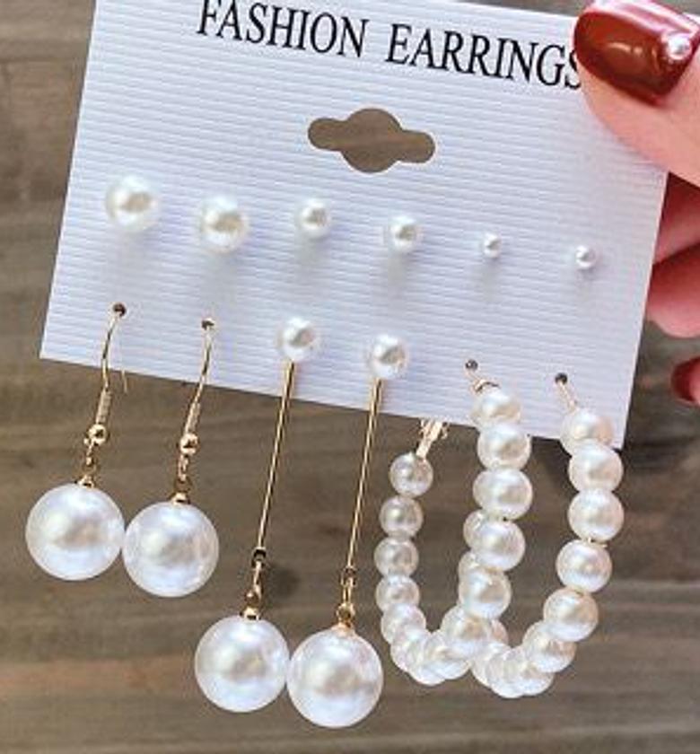 Elegant Faux Pearl Earring Collection image