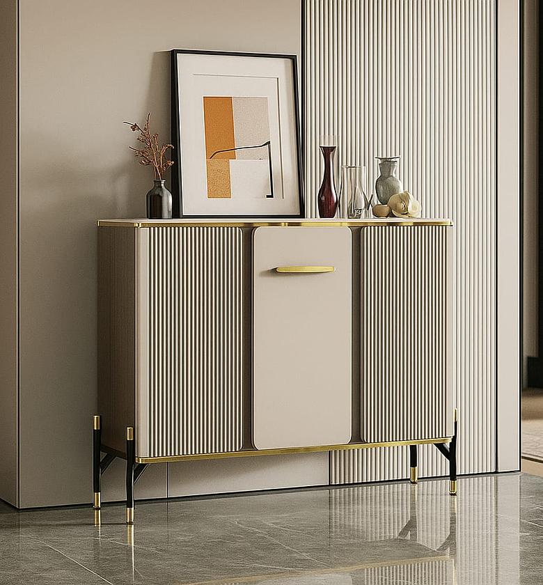 Modern Luxury Sideboard / Entryway Cabinet with Fluted Panels image