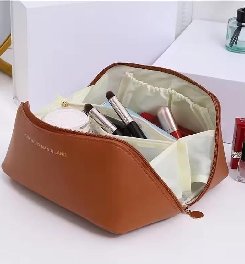Large Capacity PU Leather Cosmetic & Makeup Bag – Travel and Everyday Organizer image