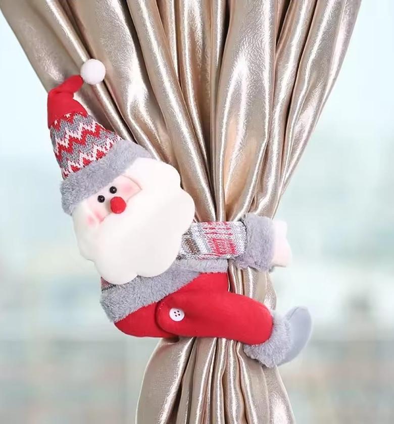 Cute Christmas Plush Curtain Tie Backs – Decorative & Functional image