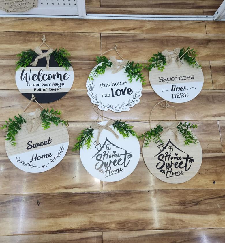 Wooden Wall Hanging and Door Wreath image