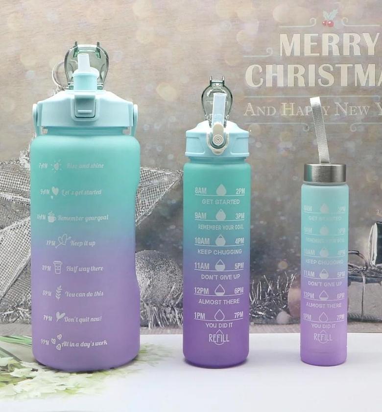 HydraGoal 3-in-1 Motivational Water Bottle Set image