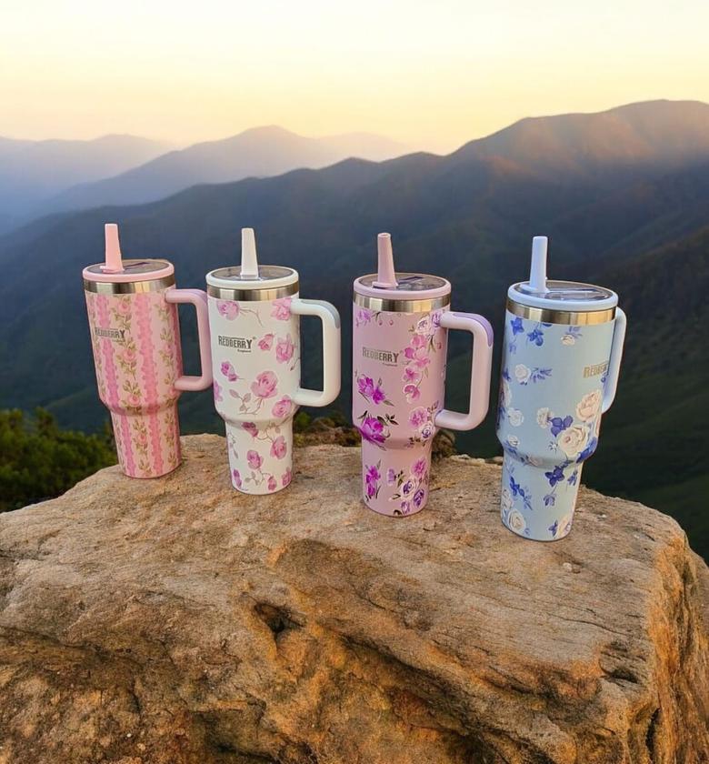 Redberry Floral Insulated Travel Mug  image